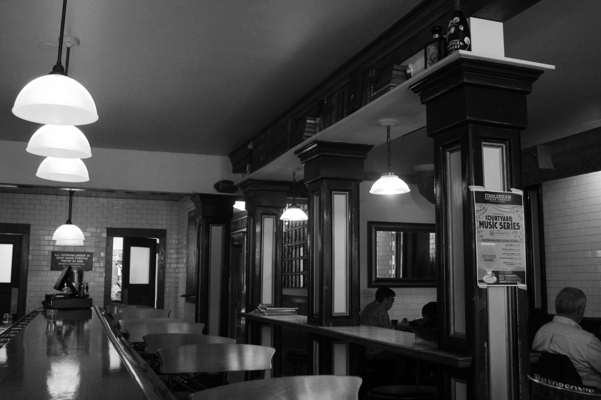 black and white bar